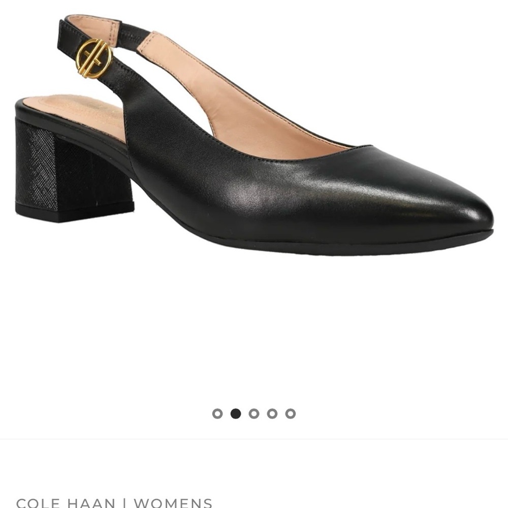 Cole Haan Women's Black Block Heel Slingbacks